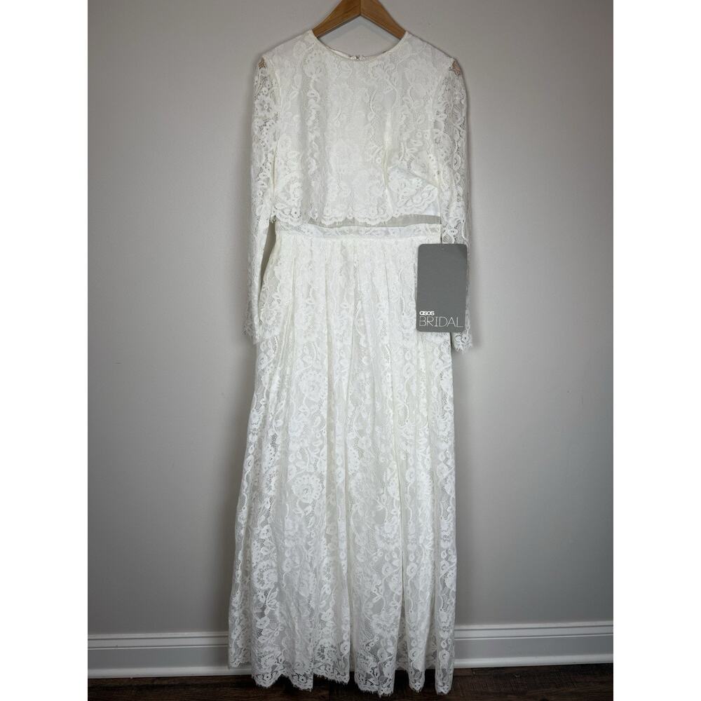 Bridal Lace Long Sleeve Maxi Dress - White